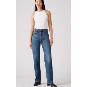 Levis Jeans Womens Size 25 x 32 Ribcage Straight High Waist Denim Button Fly